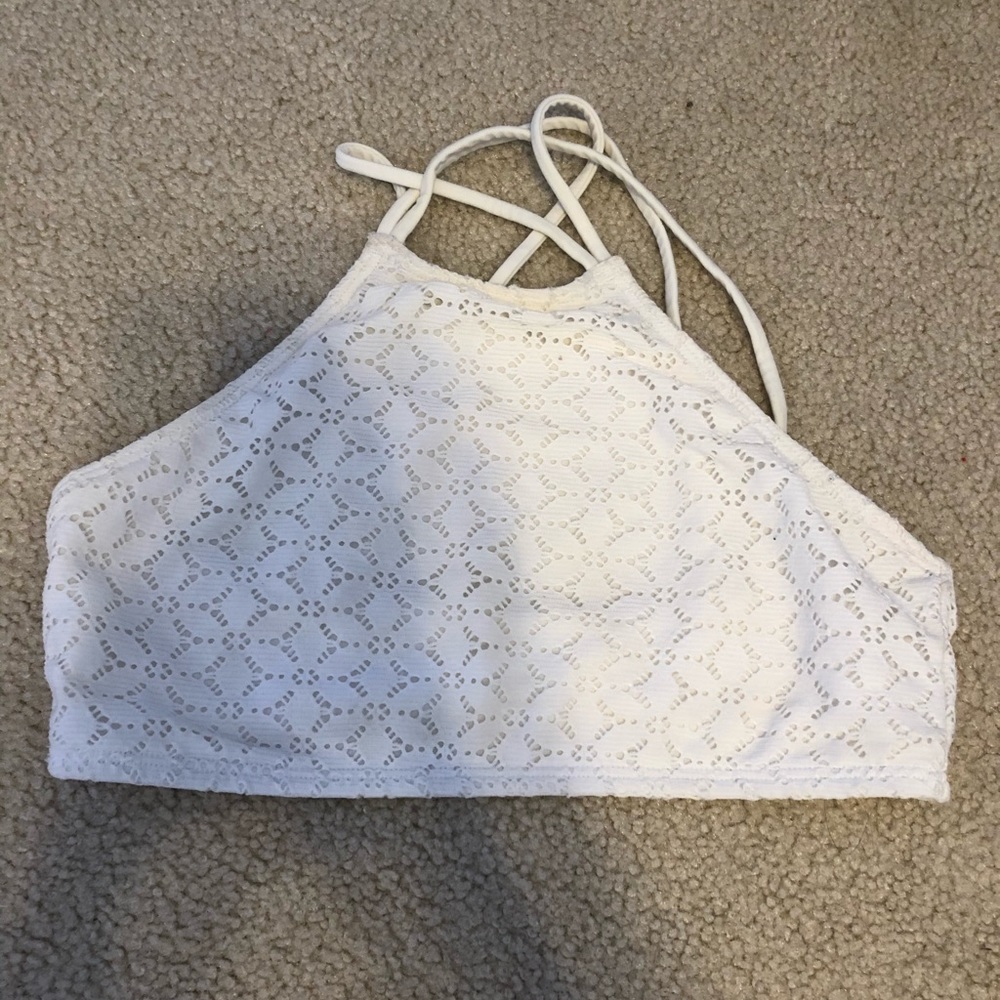 abercrombie white bikini top